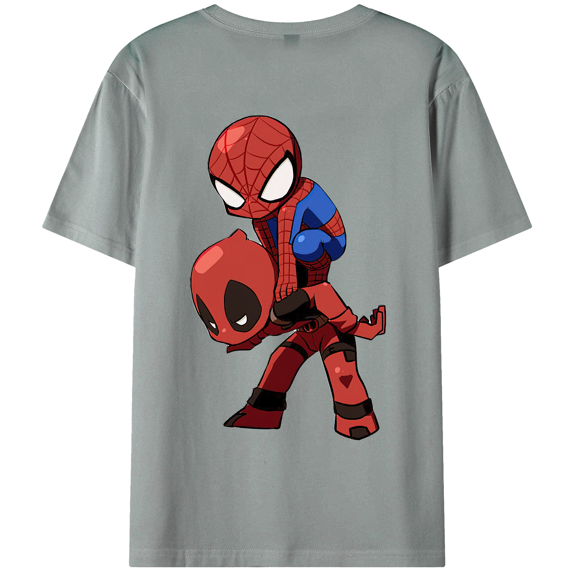 （画像用） Deadpool デッドプール 綿100％ メンズ半袖Tシャツ（バックプリント） 通気性